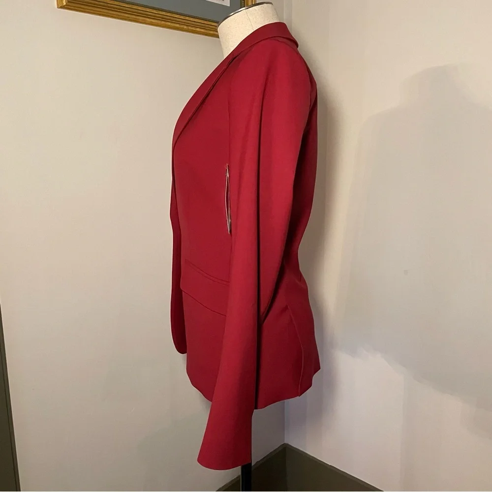 Theory Gabrielle Flame Red Women's Blazer Size: 00 - Picture 3 of 9
